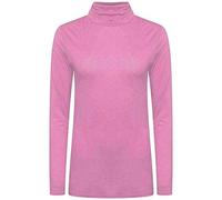 Pull à col roulé extensible à manches longues pour femme Uni Tailles 36 à 54, rose, 52-54