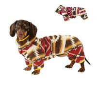 Pull à col roulé pour chien teckel, style bohème, combinaison complète en polaire douce, tenue d'hiver chaude pour teckel et mini teckel (jaune, taille M (5,4 à 6,8 kg)