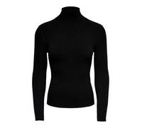 ONLY Damen Struktur Rollkragen Pullover Rundhals Feinstrick Sweater Stretch Oberteil ONLKAROL Noos, Farben:Schwarz, Größe:M