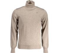 Pull à col roulé pour hommes Marron avec logo - Confort élégant à manches longues, Taille : 2XL Couleur : Marrone