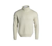 Pull à col roulé/pull pêcheur/sous-marinier en laine de mérinos 100 % britannique pour homme - écru - blanc cassé - M