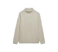 Superdry Jacob Cable Roll Neck Jumper Sweater Blanc M Homme