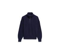 Pull Ã col zippÃ© en maille vanisÃ©e femme Armedangels Bleu S
