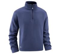 Pull à demi-fermeture éclair pour homme - Polaire lourde - Thermique - Tendance - Décontracté - Couleur unie - Pour entraînement et course à pied, bleu, 4XL