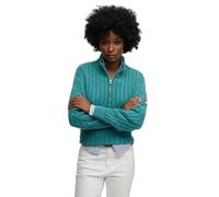 Pull Ã demi-zip en maille torsadÃ©e dÃ©contractÃ© femme Superdry Bleu 2XS