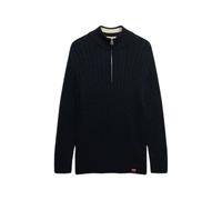 Pull Ã demi-zip en maille torsadÃ©e dÃ©contractÃ© femme Superdry Bleu XS