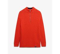 Pull Ã demi-zip en maille torsadÃ©e dÃ©contractÃ© femme Superdry Orange XL