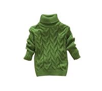 Pull à Grosses Torsades Col Roulé Bébé Fille en Tricot Manches Longues Haut Chandail Motif Imprimé Ours z48