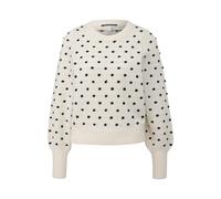 Pull Ã manches bouffantes et motif Ã pois femme QS Blanc XL
