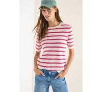 Pull à manches courtes avec structure et rayures