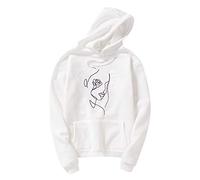 Pull à manches de couleur mignonne pour femmes à fleurs capucines longues solides haut chemisier femmes perruques de carnaval, Blanc., XL