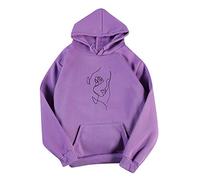 Pull à manches de couleur mignonne pour femmes à fleurs capucines longues solides haut chemisier femmes perruques de carnaval, lilas, XL