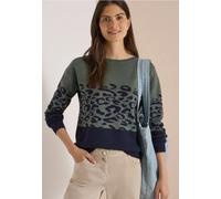 Pull à manches longues avec motif jacquard léopard