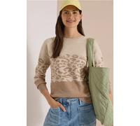 Pull à manches longues avec motif jacquard léopard