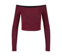 Pull Ã manches longues pailletÃ© avec Ã©paules dÃ©nudÃ©es femme Urban Classics Rouge M