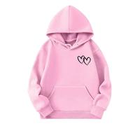 Pull à manches longues pour femme - Sweat à capuche doux - Pull à capuche graphique pour enfants - Pull mignon - Vêtements pour filles - Meilleurs amis - Pull pour fille, Rose, 11-12 ans