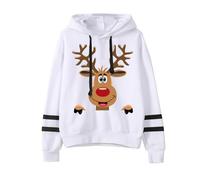 Pull à manches longues Sweat-shirt de Noël à capuche pour femme Sweats à capuche imprimés Pull en tricot Oversize Noël Décontracté Loose Noël Veste de transition