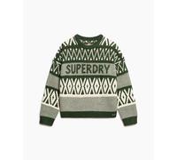 Superdry Branded Pattern Sweater Vert M Femme