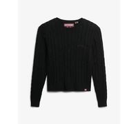 Superdry Essentials Slim Cable Sweater Noir XS Femme
