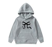 Pull Ado Fille 14/16 Ans,Sweat à Capuche pour Fille avec Motif nœud - Article Indispensable pour l’Automne et l’Hiver vêtement Polyvalent et Confortable (Grey, 13-14Years)