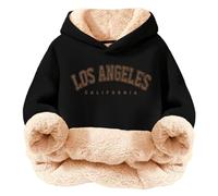 Pull Ado Fille,Sweats à Capuche GarçOn,Sweat-Shirt à Capuche en Polaire pour Filles, Motif imprimé Mignon, Pull Doux et Chaud, vêtement d'extérieur décontracté pour Enfants (Black, 7-8 Years)
