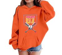 Pull Ado Fille Sweatshirt Capuche Graphique, Haut avec Poche Kangourou Hiver, Vêtement Imprimé Numérique 67, Hoodie Fille Garçon(Orange, 2-3Years)
