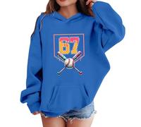 Pull Ado Fille Sweatshirt Capuche Graphique, Haut avec Poche Kangourou Hiver, Vêtement Imprimé Numérique 67, Hoodie Fille Garçon(Blue, 2-3Years)