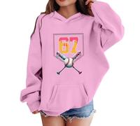 Pull Ado Fille Sweatshirt Capuche Graphique, Haut avec Poche Kangourou Hiver, Vêtement Imprimé Numérique 67, Hoodie Fille Garçon(9-10Years)