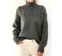 Pull ample à col montant pour femme - Style décontracté - Tricot respirant pour la plage, les vacances, les voyages - Tailles S à XXL (gris, XL)