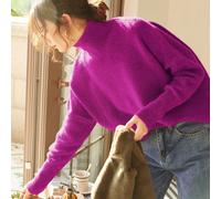 Pull ample à col montant tricoté pour femmes, pour l'automne et l'hiver. Manches longues épaisses. Style vintage modeste "old money". Parfait pour Noël, Nouvel An, la Saint-Valentin. Top basique idéal