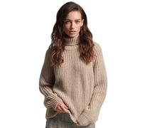 Pull ample Col roulé surpiqué femme Superdry Beige XS