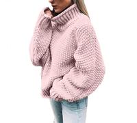 Pull Ample Femme Chauve Souris Pull Col Roulé, Vetement Chaud Hiver, à Manches Longues Col Roulé Chandail éPais Tricoté Hauts Pullover Unie LéGer Casual Elegent