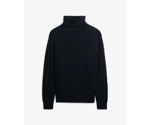 Pull ample torsadÃ© Ã col roulÃ© femme Superdry Bleu L