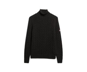 Pull ample torsadÃ© Ã col roulÃ© femme Superdry Noir L
