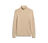 Superdry Slouchy Cable High Neck Sweater Beige M Femme