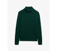 Pull ample torsadé à col roulé femme Superdry Vert S