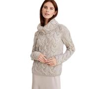 Pull Aran 100 % laine mérinos super douce - Motif torsadé - Naturel/gris océan/bleu océan, avoine, XL