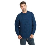 Pull Aran Woollen Mills pour Homme, bleu, M