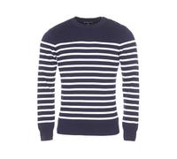 Pull - Armor Lux - Homme - Bleu marine à rayures blanches - Col rond boutonné - Poignets côtelés XXXL