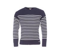 Pull - Armor Lux - Laine - Bleu marine à rayures crème - Col rond - Homme L