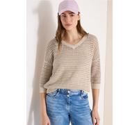 Pull avec col en V et mélange de fils