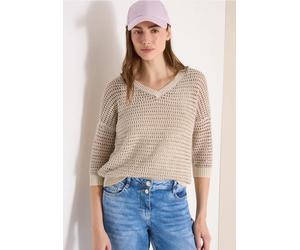 Pull avec col en V et mélange de fils