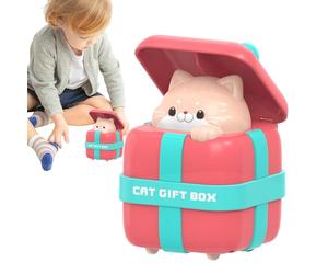 Pull Back Friction Toy, Cat Box Style Kids Racing Vehicle & Press Go Interactive, Fun Push for Boys Girls, Early Learning Toy for Playtime Entertainment