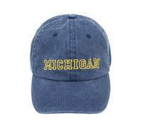 Pull&Bear Casquette 'MICHIGAN' bleu denim / jaune, Taille 55-60