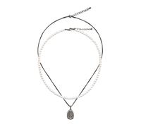 Pull&Bear Chaîne argent / blanc perle, Taille One Size