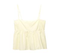 Pull&Bear Haut jaune / jaune pastel / blanc, Taille M