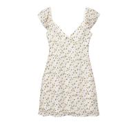 Pull&Bear Robe jaune pastel / vert foncé / blanc, Taille 42