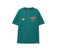 Pull&Bear T-Shirt 'AY CARMELA' jaune foncé / émeraude / lie de vin / blanc, Taille XS