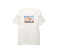 Pull&Bear T-shirt azur / jaune / orange / blanc cassé, Taille S