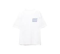 Pull&Bear T-shirt 'MARE MOSAICO' saphir / blanc, Taille S